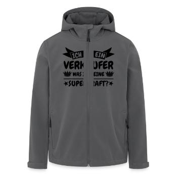 Verkäufer - Recycelte Männer Softshell-Jacke von Stanley/Stella - Anthrazit - Vorne - AI Model Male 185 light (185cm)