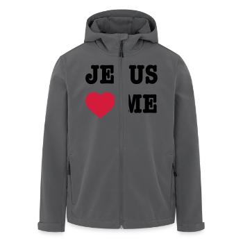 Jesus Love Me - Recycelte Männer Softshell-Jacke von Stanley/Stella - Anthrazit - Vorne - AI Model Male 185 light (185cm)