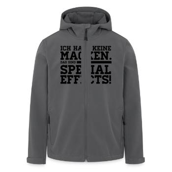 ICH HABE KEINE MACKEN - DAS SIND SPECIAL EFFECTS! - Recycelte Männer Softshell-Jacke von Stanley/Stella - Anthrazit - Vorne - AI Model Male 185 light (185cm)