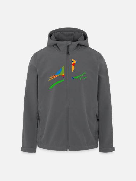 Vielfarbiger Vogel - Recycelte Männer Softshell-Jacke von Stanley/Stella - Anthrazit