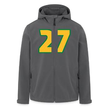 Twenty Seven 27 Siebenundzwanzig Nummer figure - Recycelte Männer Softshell-Jacke von Stanley/Stella - Anthrazit - Vorne - AI Model Male 185 light (185cm)