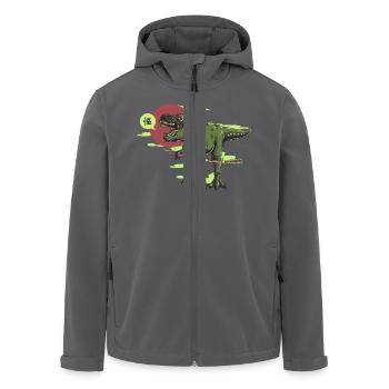 Samurai Rex Dinosaurier - Recycelte Männer Softshell-Jacke von Stanley/Stella - Anthrazit - Vorne - AI Model Male 185 light (185cm)