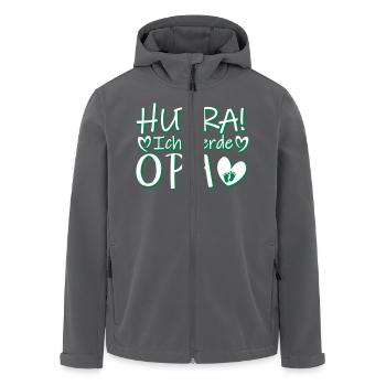 Hurra Ich werde Opa Schwangerschaft Baby Motiv - Recycelte Männer Softshell-Jacke von Stanley/Stella - Anthrazit - Vorne - AI Model Male 185 light (185cm)