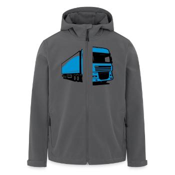 Truck LKW sechsachser - Recycelte Männer Softshell-Jacke von Stanley/Stella - Anthrazit - Vorne - AI Model Male 185 light (185cm)