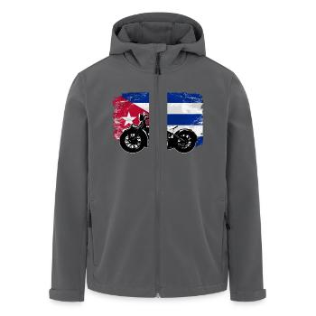 Motocycle - Cuba Vintage Flag - Recycelte Männer Softshell-Jacke von Stanley/Stella - Anthrazit - Vorne - AI Model Male 185 light (185cm)