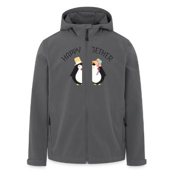 Happy Together | Cute Penguin Couple - Recycelte Männer Softshell-Jacke von Stanley/Stella - Anthrazit - Vorne - AI Model Male 185 light (185cm)