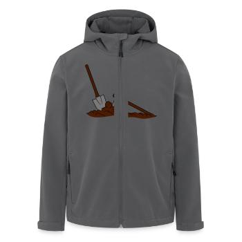 spitzhacke buddeln loch haufen schaufel graben - Recycelte Männer Softshell-Jacke von Stanley/Stella - Anthrazit - Vorne - AI Model Male 185 light (185cm)