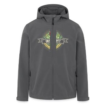 Unterhopft Bier Design Hopfen Gerste Bierglas - Recycelte Männer Softshell-Jacke von Stanley/Stella - Anthrazit - Vorne - AI Model Male 185 light (185cm)