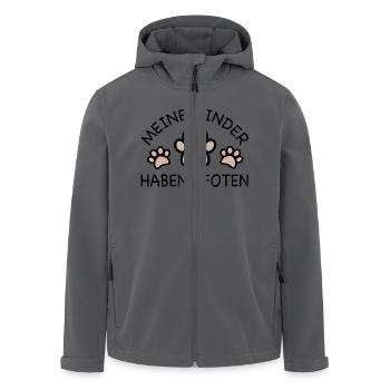 Meine Kinder haben Pfoten - Recycelte Männer Softshell-Jacke von Stanley/Stella - Anthrazit - Vorne - AI Model Male 185 light (185cm)