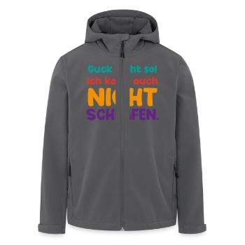 Guck nicht so Ich kann auch nicht schlafen - Recycelte Männer Softshell-Jacke von Stanley/Stella - Anthrazit - Vorne - AI Model Male 185 light (185cm)