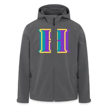 Mehrfarbiger Buchstabe h – originelle Geschenkidee - Recycelte Männer Softshell-Jacke von Stanley/Stella - Anthrazit - Vorne - AI Model Male 185 light (185cm)