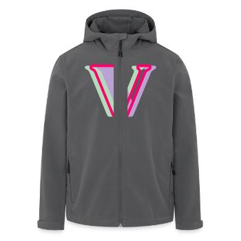 Mehrfarbiger Buchstabe V - Recycelte Männer Softshell-Jacke von Stanley/Stella - Anthrazit - Vorne - AI Model Male 185 light (185cm)
