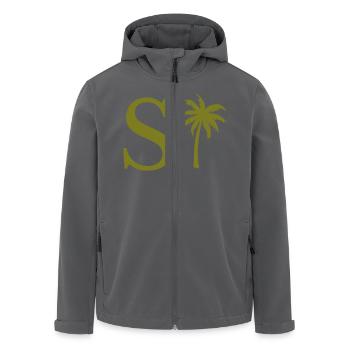 Buchstabe s Grüne Palme - Recycelte Männer Softshell-Jacke von Stanley/Stella - Anthrazit - Vorne - AI Model Male 185 light (185cm)