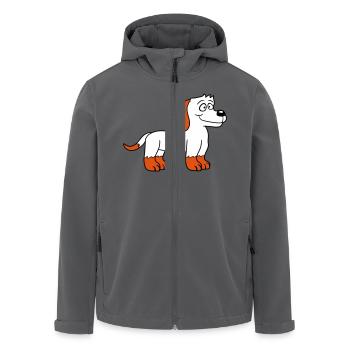 Hund Steht Süß Kleiner Glücklicher Welpe Haustier - Recycelte Männer Softshell-Jacke von Stanley/Stella - Anthrazit - Vorne - AI Model Male 185 light (185cm)
