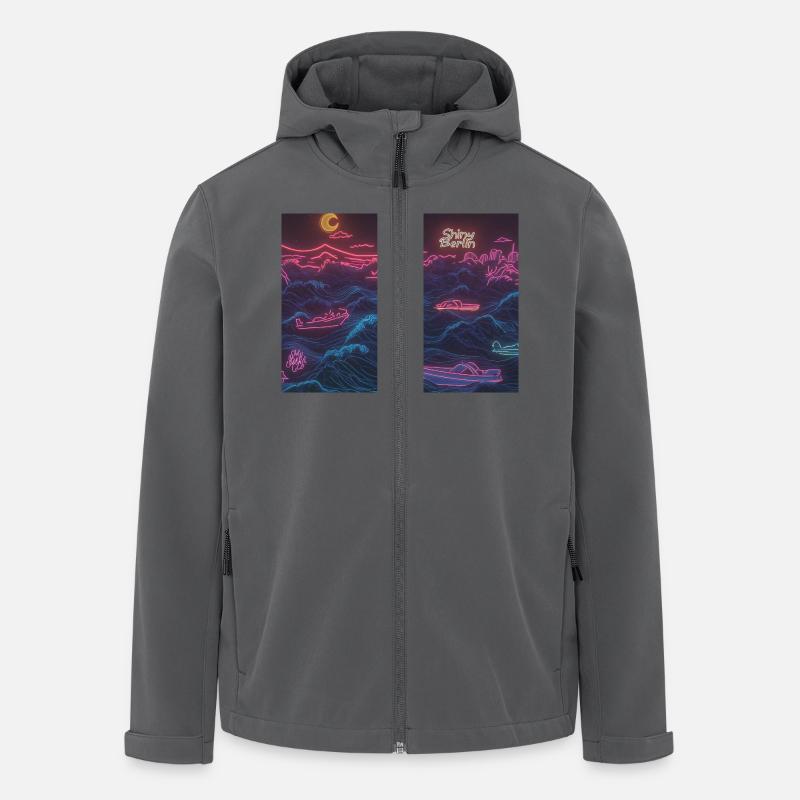 Neon waves - Recycelte Männer Softshell-Jacke von Stanley/Stella - Anthrazit