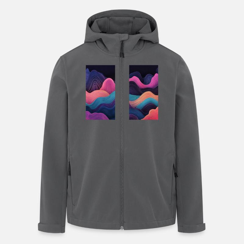 Neon clean waves - Recycelte Männer Softshell-Jacke von Stanley/Stella - Anthrazit