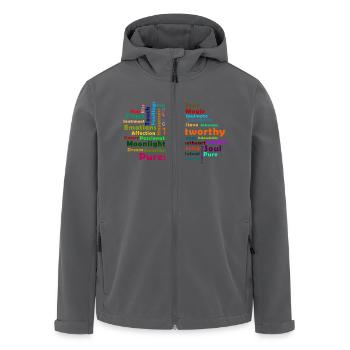 Wortwolke der Liebe - Recycelte Männer Softshell-Jacke von Stanley/Stella - Anthrazit - Vorne - AI Model Male 185 light (185cm)
