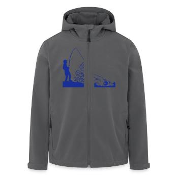 Fischer fängt Oktopus angelt Angler Fisch Fischen - Recycelte Männer Softshell-Jacke von Stanley/Stella - Anthrazit - Vorne - AI Model Male 185 light (185cm)