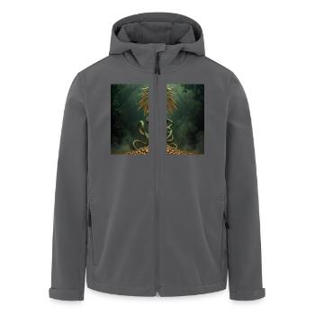 Coatlicue, aztekische Erdgöttin des Lebens und des Todes - Recycelte Männer Softshell-Jacke von Stanley/Stella - Anthrazit - Vorne - AI Model Male 185 light (185cm)