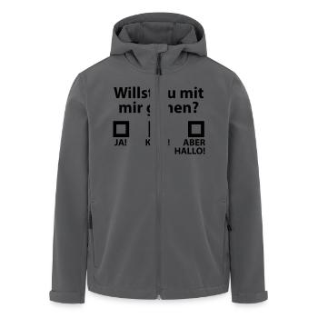 Willst du mit mir gehen? - Recycelte Männer Softshell-Jacke von Stanley/Stella - Anthrazit - Vorne - AI Model Male 185 light (185cm)