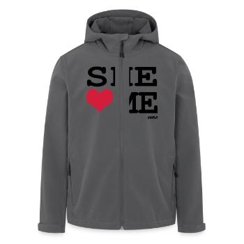 she loves me by wam - Recycelte Männer Softshell-Jacke von Stanley/Stella - Anthrazit - Vorne - AI Model Male 185 light (185cm)