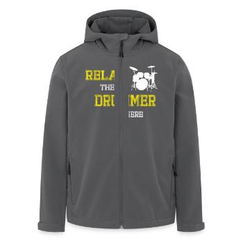 Relax Drummer - Recycelte Männer Softshell-Jacke von Stanley/Stella - Anthrazit - Vorne - AI Model Male 185 light (185cm)
