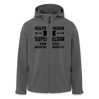 Heilpraktikerin - Superheldin - Recycelte Männer Softshell-Jacke von Stanley/Stella - Anthrazit - Vorne - AI Model Male 185 light (185cm)