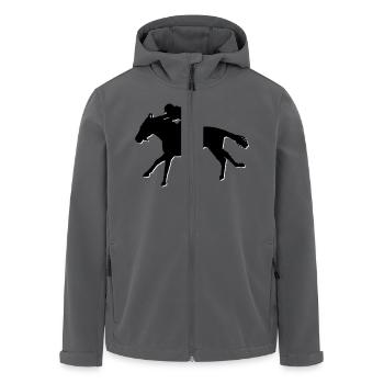 Pferd BLACK/white - Recycelte Männer Softshell-Jacke von Stanley/Stella - Anthrazit - Vorne - AI Model Male 185 light (185cm)