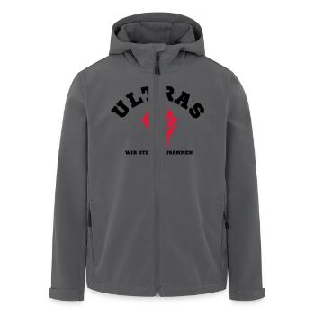 ULTRAS | Zusammen stehen - Recycelte Männer Softshell-Jacke von Stanley/Stella - Anthrazit - Vorne - AI Model Male 185 light (185cm)
