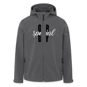 Hochzeit / Heirat: Our special day - Recycelte Männer Softshell-Jacke von Stanley/Stella - Anthrazit - Vorne - AI Model Male 185 light (185cm)