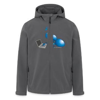Ameise mit Laptop - Recycelte Männer Softshell-Jacke von Stanley/Stella - Anthrazit - Vorne - AI Model Male 185 light (185cm)