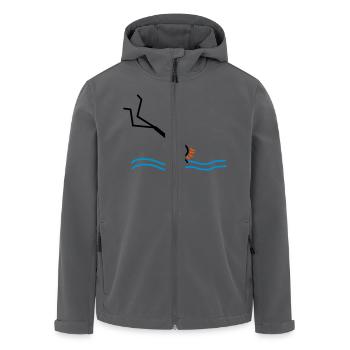 springen / schwimmen - Recycelte Männer Softshell-Jacke von Stanley/Stella - Anthrazit - Vorne - AI Model Male 185 light (185cm)