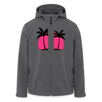 Miami Beach Palmen Sonne Pink Strand Meer - Recycelte Männer Softshell-Jacke von Stanley/Stella - Anthrazit - Vorne - AI Model Male 185 light (185cm)