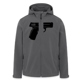 Waffen Pistole muster - Recycelte Männer Softshell-Jacke von Stanley/Stella - Anthrazit - Vorne - AI Model Male 185 light (185cm)