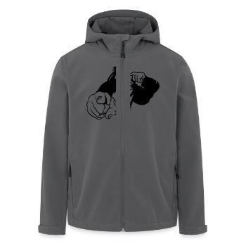 Gorilla vogel zeigen - Recycelte Männer Softshell-Jacke von Stanley/Stella - Anthrazit - Vorne - AI Model Male 185 light (185cm)