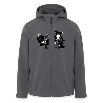 Sidecar Moto Cross - Recycelte Männer Softshell-Jacke von Stanley/Stella - Anthrazit - Vorne - AI Model Male 185 light (185cm)