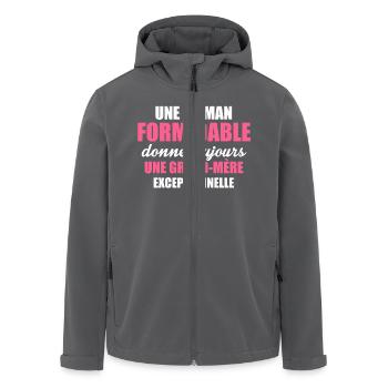 une grand mère exceptionnelle - Recycelte Männer Softshell-Jacke von Stanley/Stella - Anthrazit - Vorne - AI Model Male 185 light (185cm)