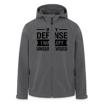 In My Defense - I Was Left Unsupervised - Gift - Recycelte Männer Softshell-Jacke von Stanley/Stella - Anthrazit - Vorne - AI Model Male 185 light (185cm)
