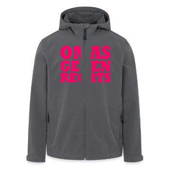 OMAS GEGEN RECHTS - Recycelte Männer Softshell-Jacke von Stanley/Stella - Anthrazit - Vorne - AI Model Male 185 light (185cm)