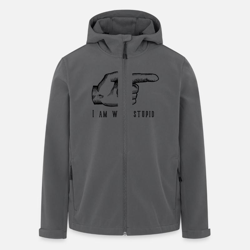 i am with stupid - Recycelte Männer Softshell-Jacke von Stanley/Stella - Anthrazit
