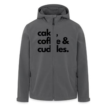 cake coffee and cuddles - claim - Recycelte Männer Softshell-Jacke von Stanley/Stella - Anthrazit - Vorne - AI Model Male 185 light (185cm)