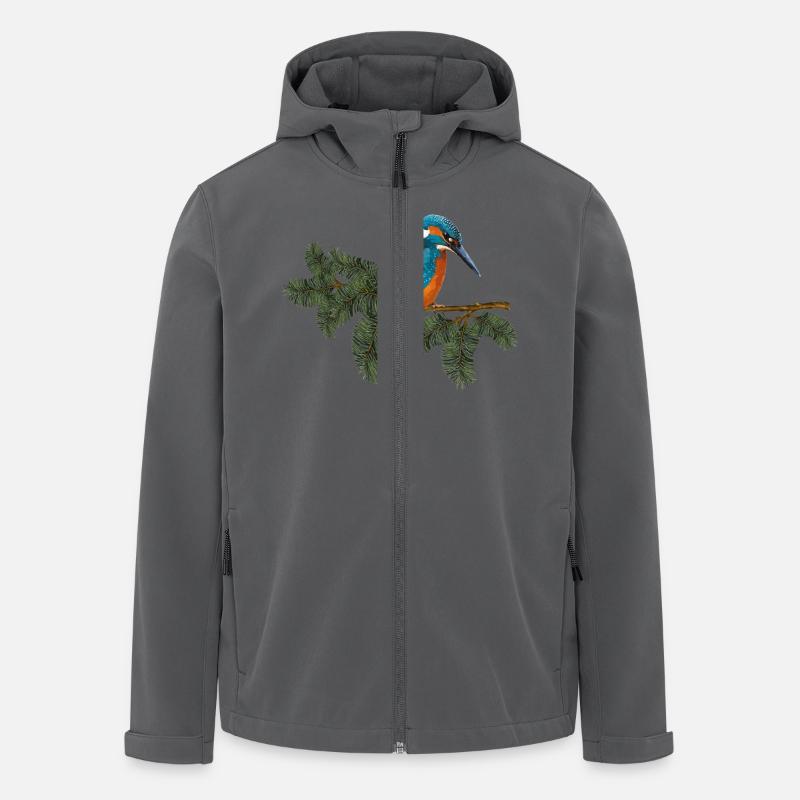 Oiseau coloré - Veste softshell homme en polyester recyclé Stanley/Stella - charbon
