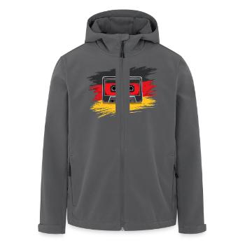 80er Mixtape Kassetten Look - Recycelte Männer Softshell-Jacke von Stanley/Stella - Anthrazit - Vorne - AI Model Male 185 light (185cm)