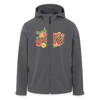 Aloha Urlaub Hawaii Geschenk - Recycelte Männer Softshell-Jacke von Stanley/Stella - Anthrazit - Vorne - AI Model Male 185 light (185cm)