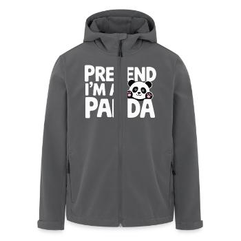 Panda-Design Humor - Tu so, als wär ich ein Panda - Recycelte Männer Softshell-Jacke von Stanley/Stella - Anthrazit - Vorne - AI Model Male 185 light (185cm)