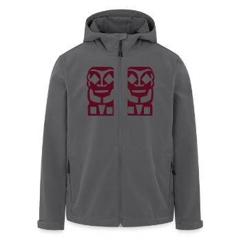 Tahiti Tiki polynesische Tätowierung - Recycelte Männer Softshell-Jacke von Stanley/Stella - Anthrazit - Vorne - AI Model Male 185 light (185cm)