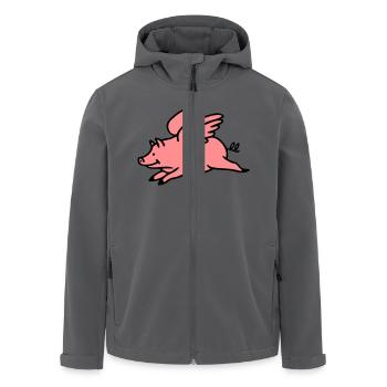 Fliegendes Schwein - Recycelte Männer Softshell-Jacke von Stanley/Stella - Anthrazit - Vorne - AI Model Male 185 light (185cm)