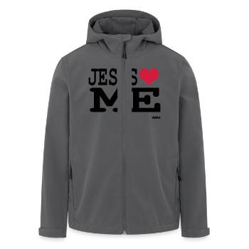 jesus loves me - Recycelte Männer Softshell-Jacke von Stanley/Stella - Anthrazit - Vorne - AI Model Male 185 light (185cm)