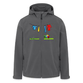 Auf der Leine - Recycelte Männer Softshell-Jacke von Stanley/Stella - Anthrazit - Vorne - AI Model Male 185 light (185cm)