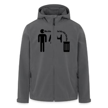 Bla bla bla (m/small) - Recycelte Männer Softshell-Jacke von Stanley/Stella - Anthrazit - Vorne - AI Model Male 185 light (185cm)